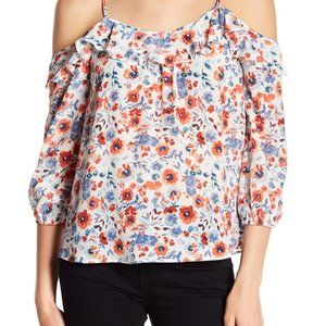 Joie Birtha Cold Shoulder Silk Top